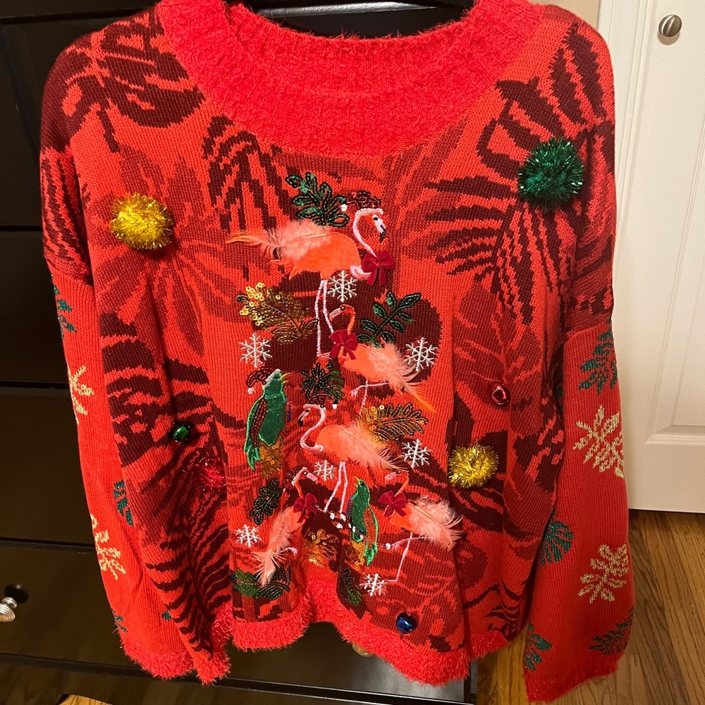 Flamingo Christmas sweater